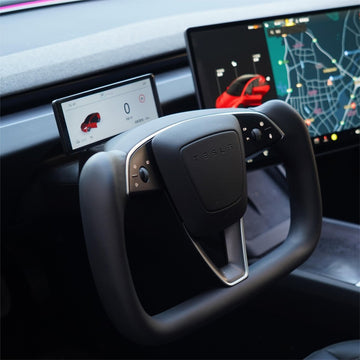 Model 3 Highland / Model Y Juniper Yoke Plaid Steering Wheel - HyperSteering