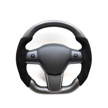 Model 3 / Y Alcantara Carbon Fiber Steering Wheel - HyperSteering