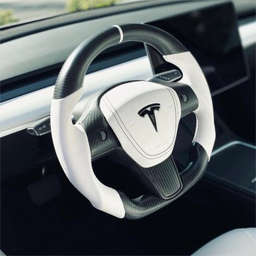 Model 3 / Y Sport Round Carbon Fiber Steering wheel - HyperSteering
