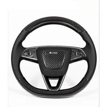 Real Dry Carbon Fiber Steering Wheel Trim Covers for Tesla Model 3 Highland & New Model Y - HyperSteering