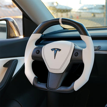 Square Carbon Fiber Steering Wheel for Tesla Model 3 / Y - HyperSteering