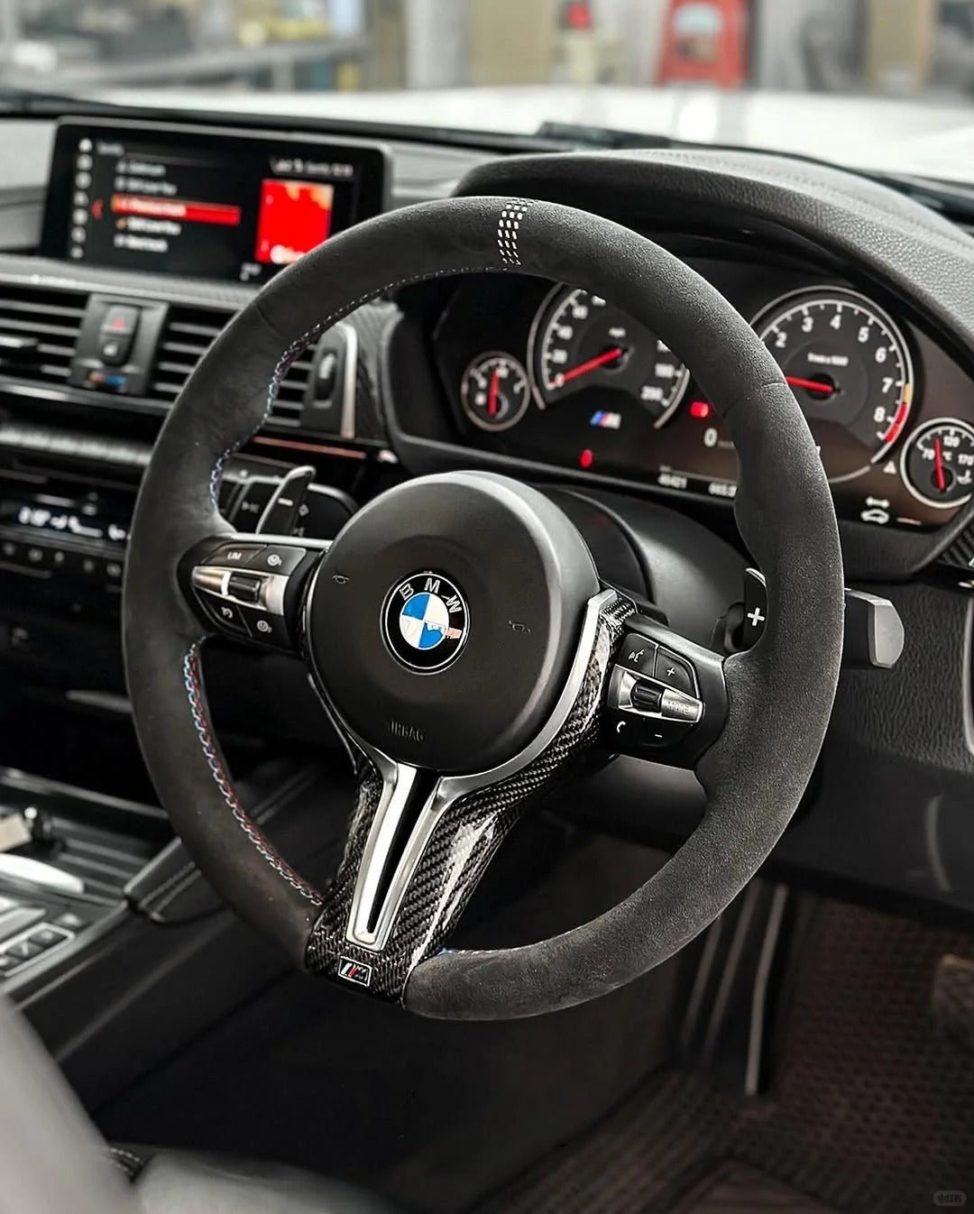 Alcantara N Carbon Fiber M - Performance Steering Wheel for BMW F - Chassis (F30 F80 F82 F15 X5) - HyperSteering
