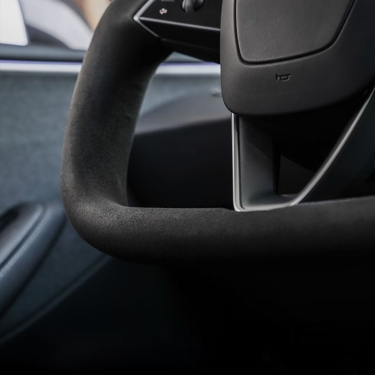 Alcantara Yoke Steering Wheel for Model 3 Highland & Model Y Juniper - HyperSteering