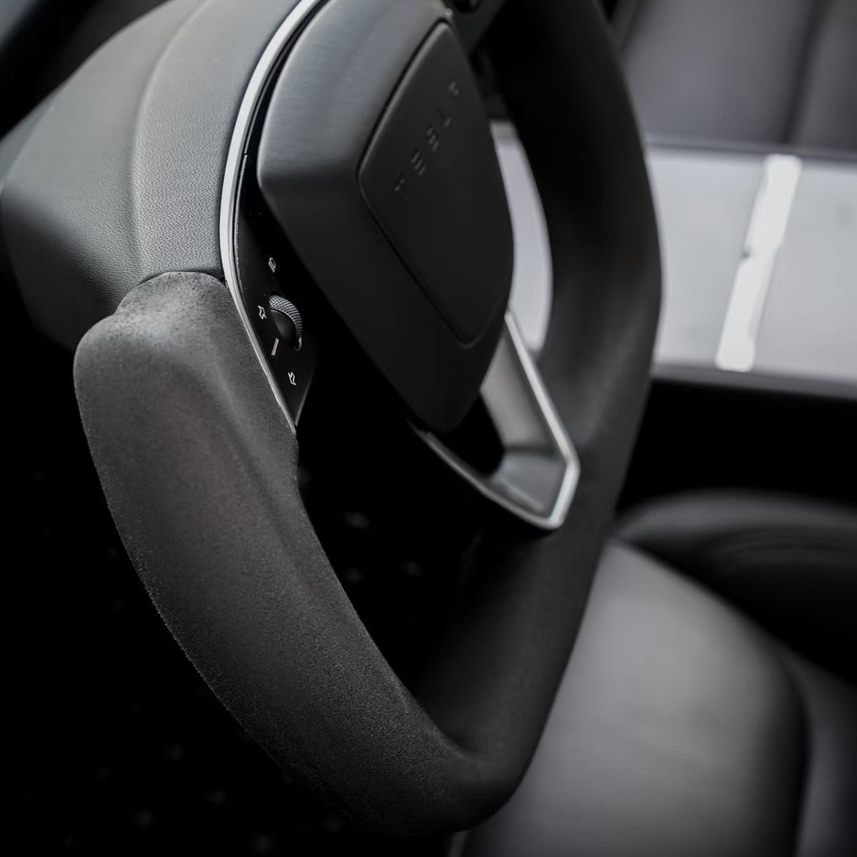 Alcantara Yoke Steering Wheel for Model 3 Highland & Model Y Juniper - HyperSteering