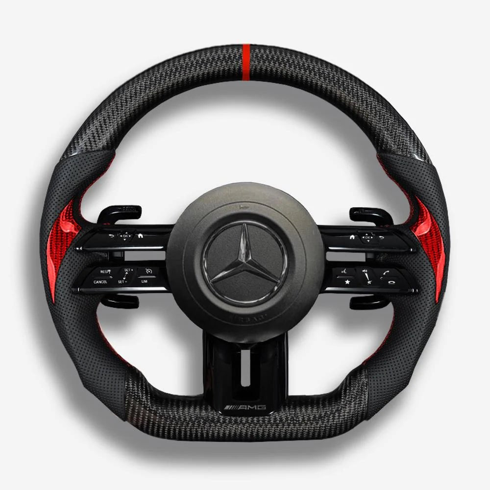 Carbon Fiber Custom Steering wheel Mercedes Benz AMG 2022+ by HyperSteering - HyperSteering