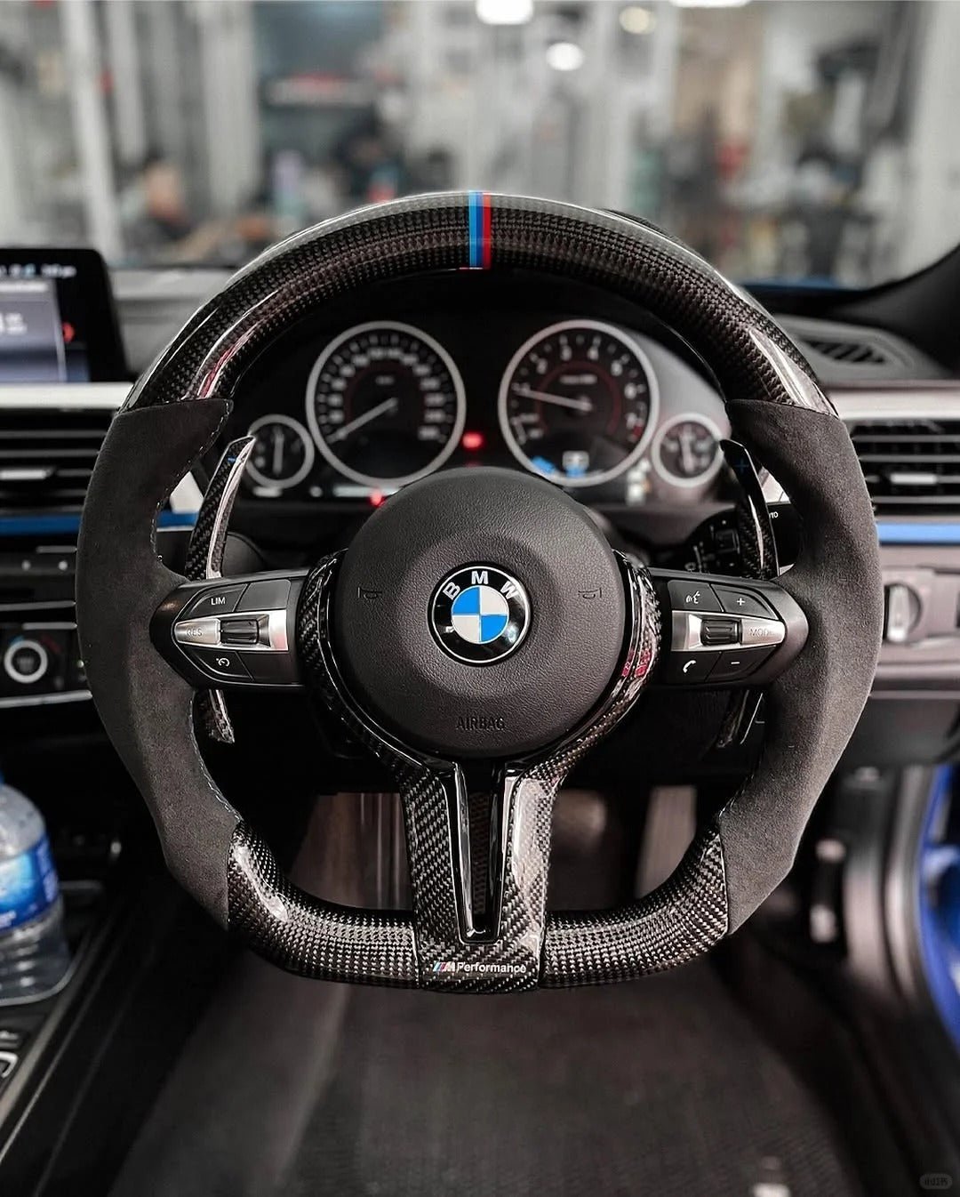 Carbon Fiber M - Sport Steering Wheel for BMW F - Series (F20 F30 F80 F15 X5 X6) - HyperSteering