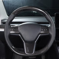 Carbon Fiber Steering Wheel Trim Kit for Tesla Model 3 / Y (Upper & Lower) - HyperSteering