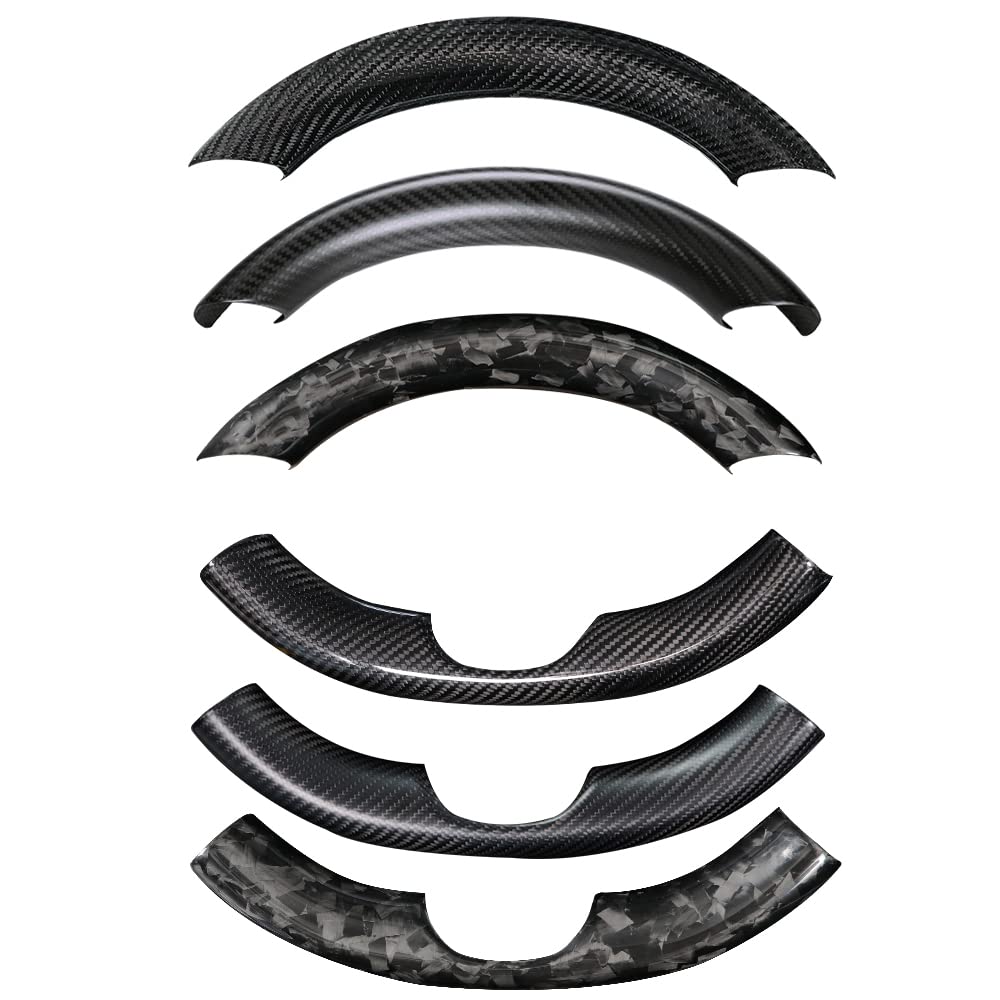Carbon Fiber Steering Wheel Trim Kit for Tesla Model 3 / Y (Upper & Lower) - HyperSteering