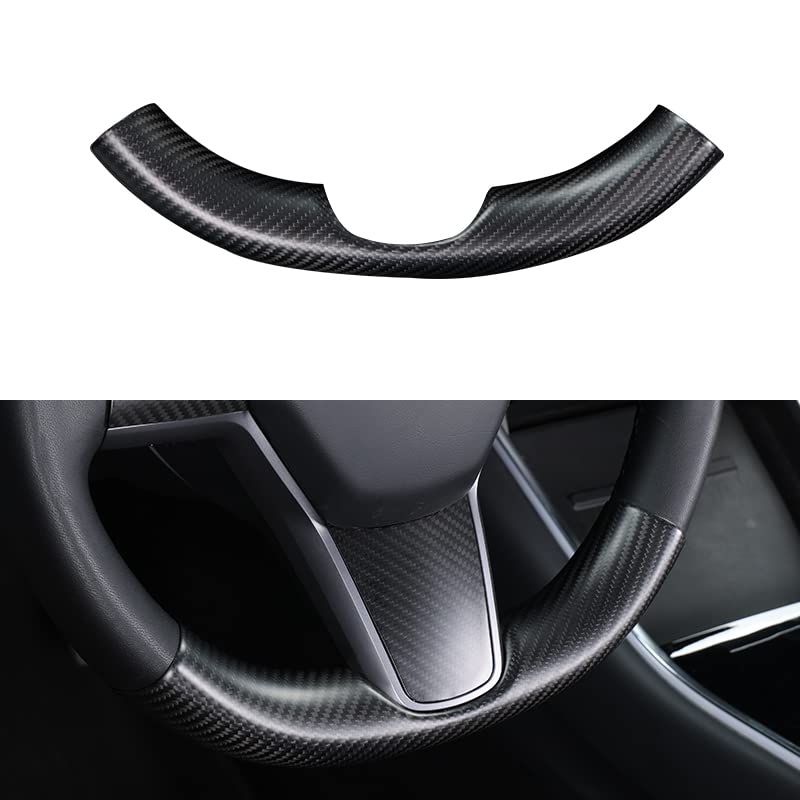 Carbon Fiber Steering Wheel Trim Kit for Tesla Model 3 / Y (Upper & Lower) - HyperSteering