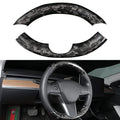 Carbon Fiber Steering Wheel Trim Kit for Tesla Model 3 / Y (Upper & Lower) - HyperSteering