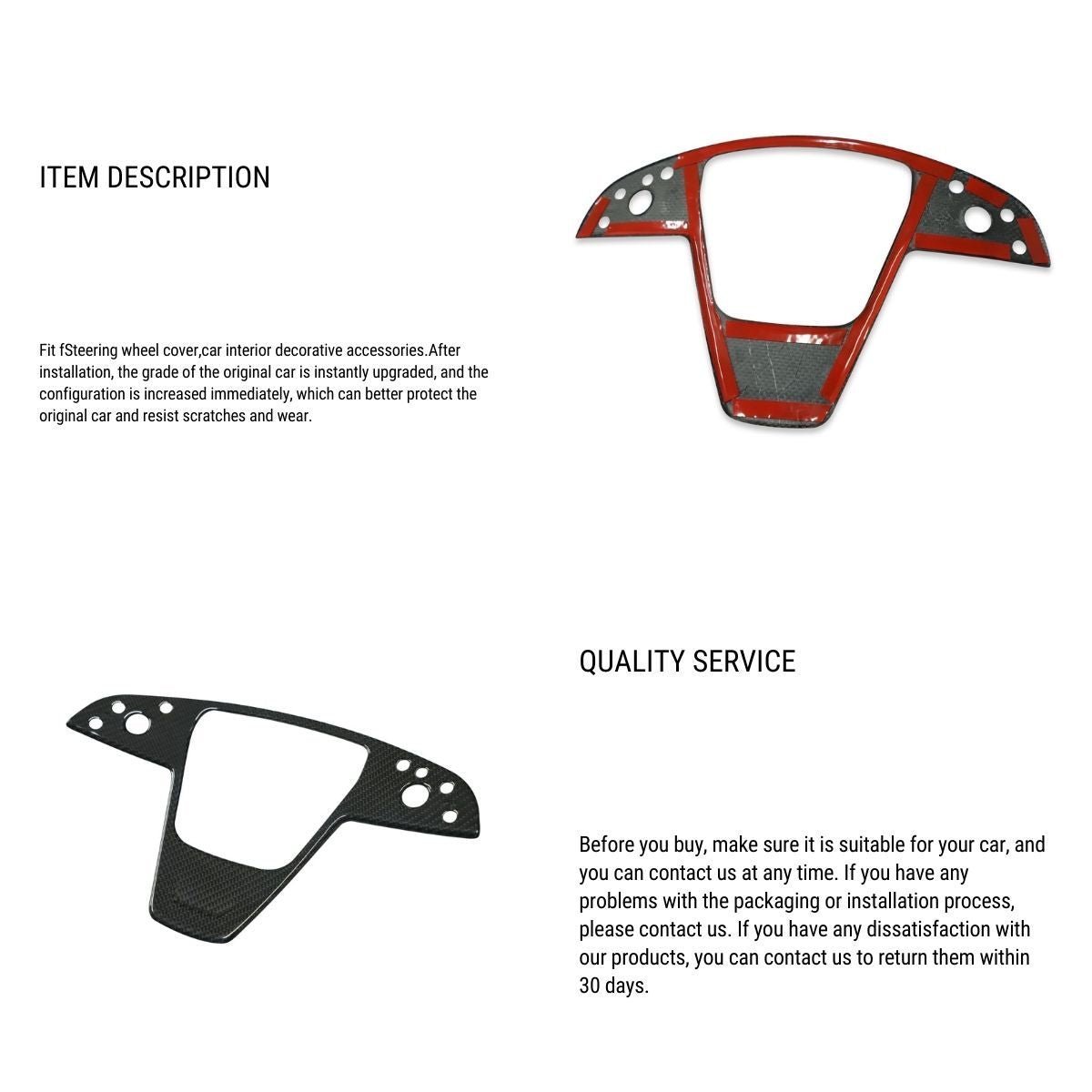 Carbon Fiber Steering Wheel Trim Panel Cover for Model S/X 2021+ - HyperSteering