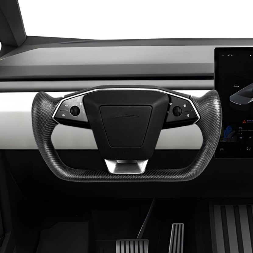 Carbon Fiber Yoke Steering Wheel for Tesla Cybertruck - HyperSteering