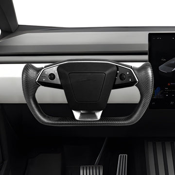 Carbon Fiber Yoke Steering Wheel for Tesla Cybertruck - HyperSteering