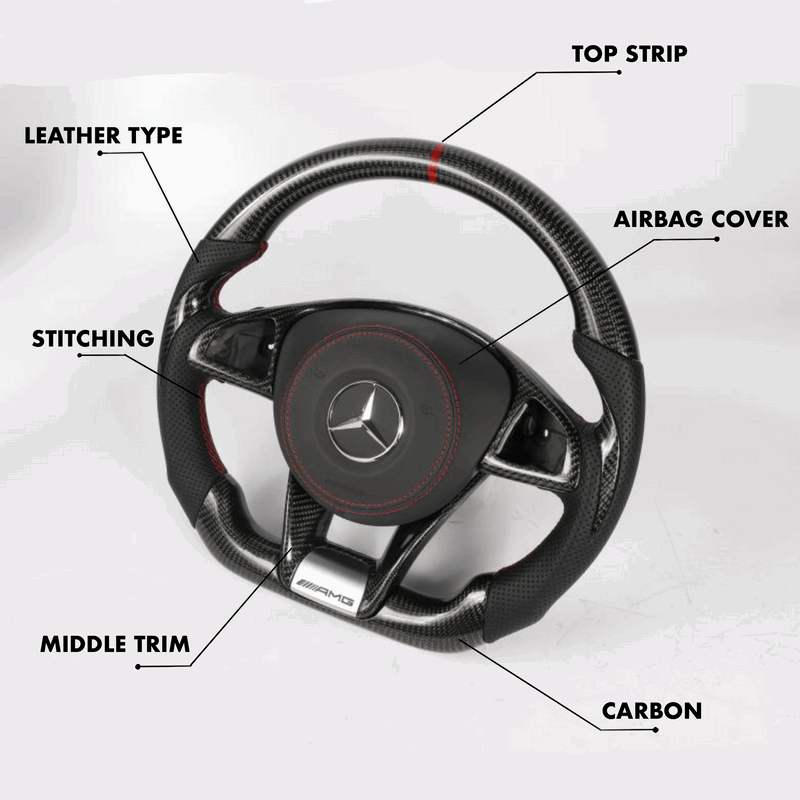 Custom Mercedes Benz C - Class W204 4 Spoke Steering Wheel 2007 - 2010 by HyperSteering - HyperSteering