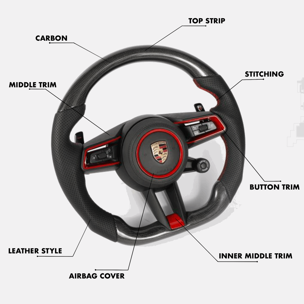 Custom Porsche Steering Wheel 911/ 992 Style by HyperSteering - HyperSteering
