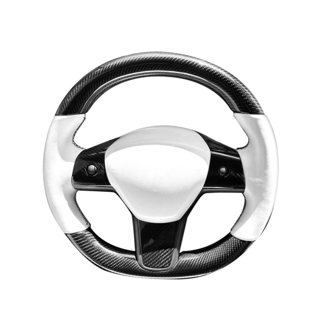Custom Round Carbon Fiber Steering wheel for Tesla Model 3 / Y - HyperSteering