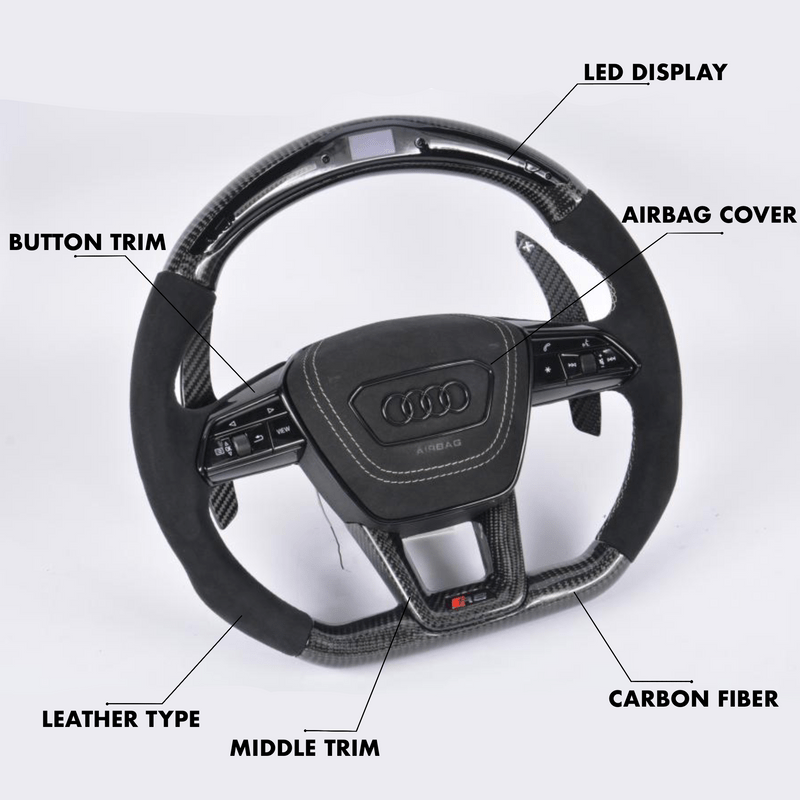 Custom Steering Wheel Audi RS6 / RS7 / RSQ8 Style (2010 - 2021) by HyperSteering - HyperSteering