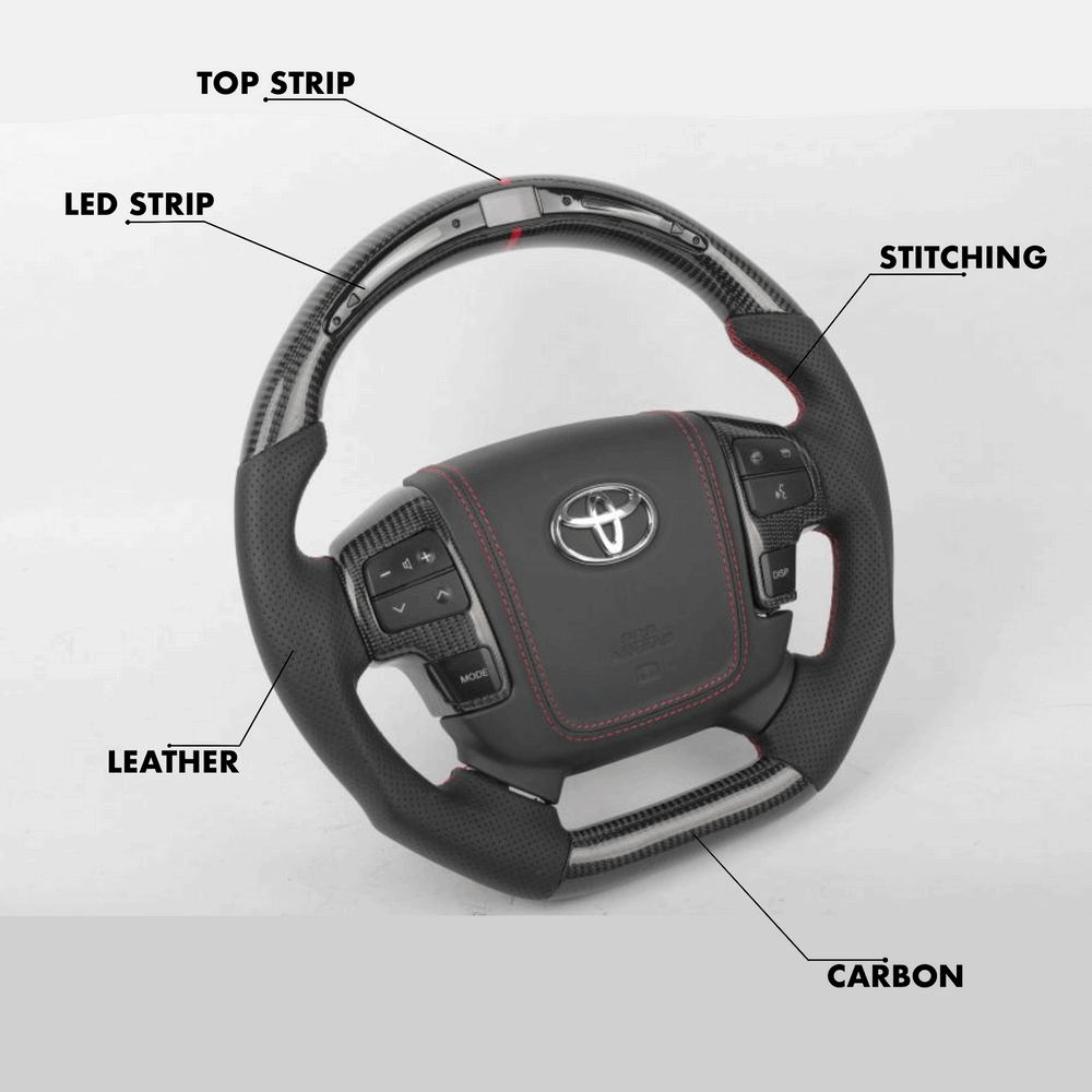 Custom Toyota Steering Wheel Land Cruiser 200 Series Style 2008 - present by HyperSteering - HyperSteering