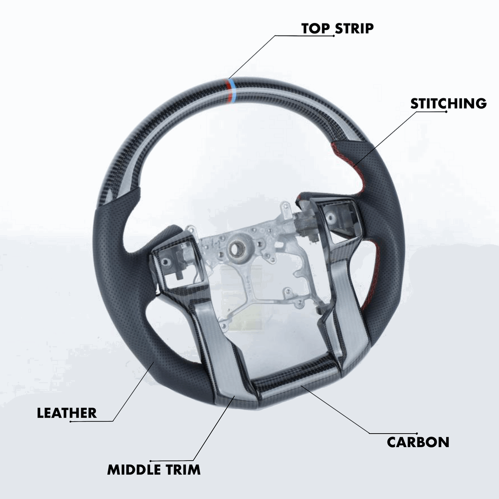 Custom Toyota Steering Wheel Land Cruiser Prado Style 2009 - 2021 by HyperSteering - HyperSteering