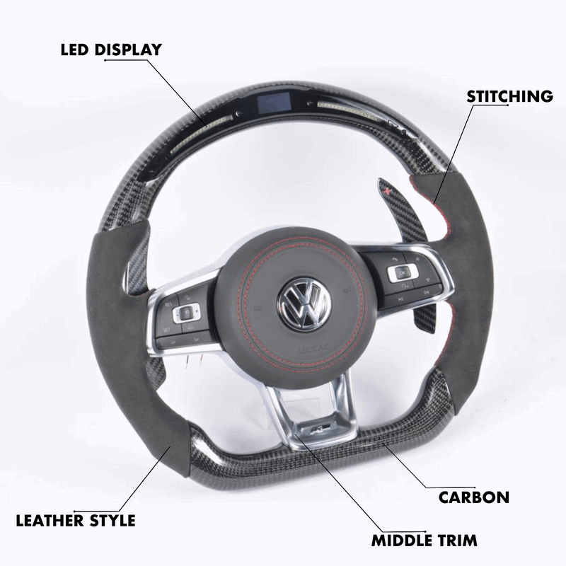 Custom Volkswagen Steering Wheel Golf MK7 / MK7.5 Style 2015 - 2019 by HyperSteering - HyperSteering