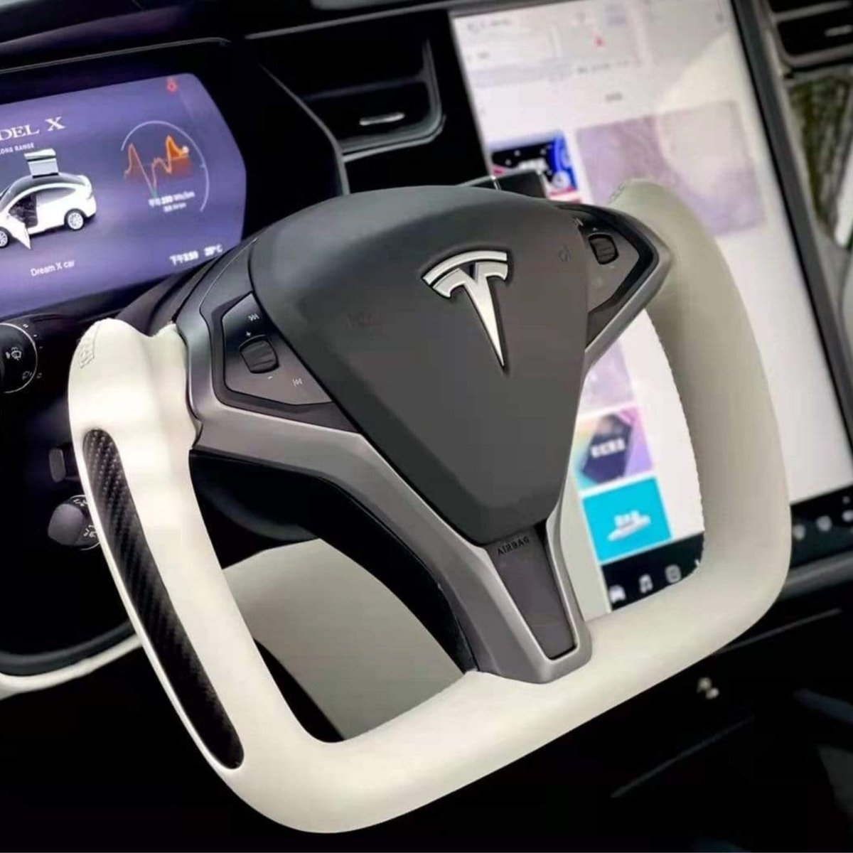 Custom Yoke Steering Wheel Replacement for Tesla Model X / S 2012 - 2020 - HyperSteering