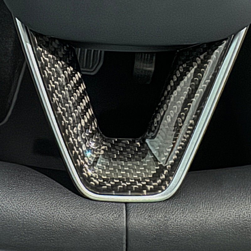 Dry Carbon Fiber Steering Wheel V - Cover for Model 3 Highland & New Model Y - HyperSteering