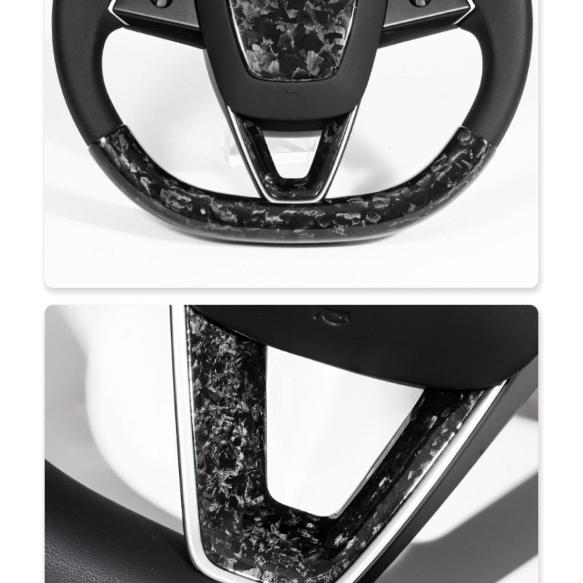 Dry Carbon Fiber Steering Wheel V - Cover for Model 3 Highland & New Model Y - HyperSteering