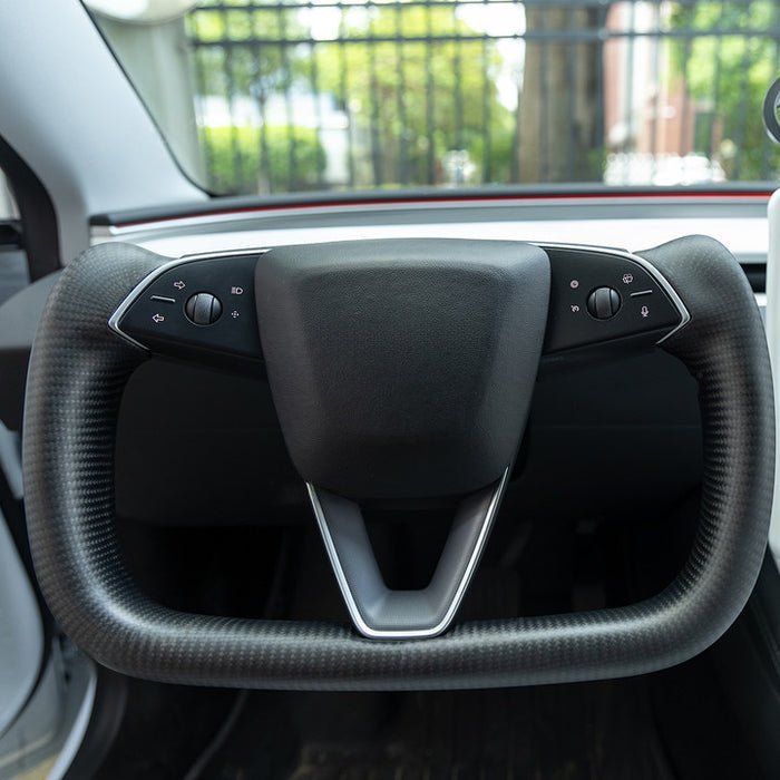 Full Carbon Fiber Yoke Steering Wheel for Model 3 Highland & Model Y Juniper - HyperSteering