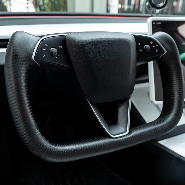 Full Carbon Fiber Yoke Steering Wheel for Model 3 Highland & Model Y Juniper - HyperSteering
