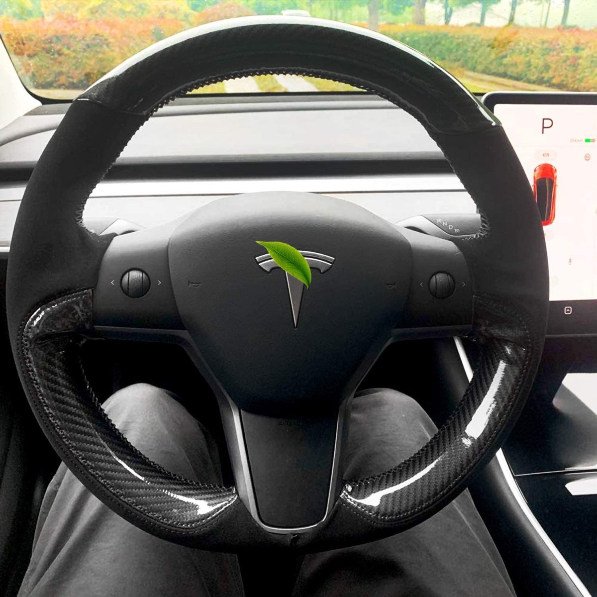 Genuine Leather Steering Wheel Cover for Tesla Model 3 / Y - HyperSteering