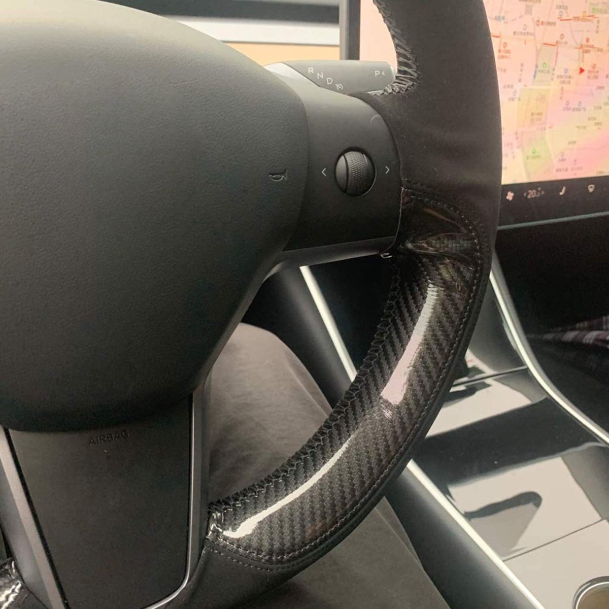 Genuine Leather Steering Wheel Cover for Tesla Model 3 / Y - HyperSteering