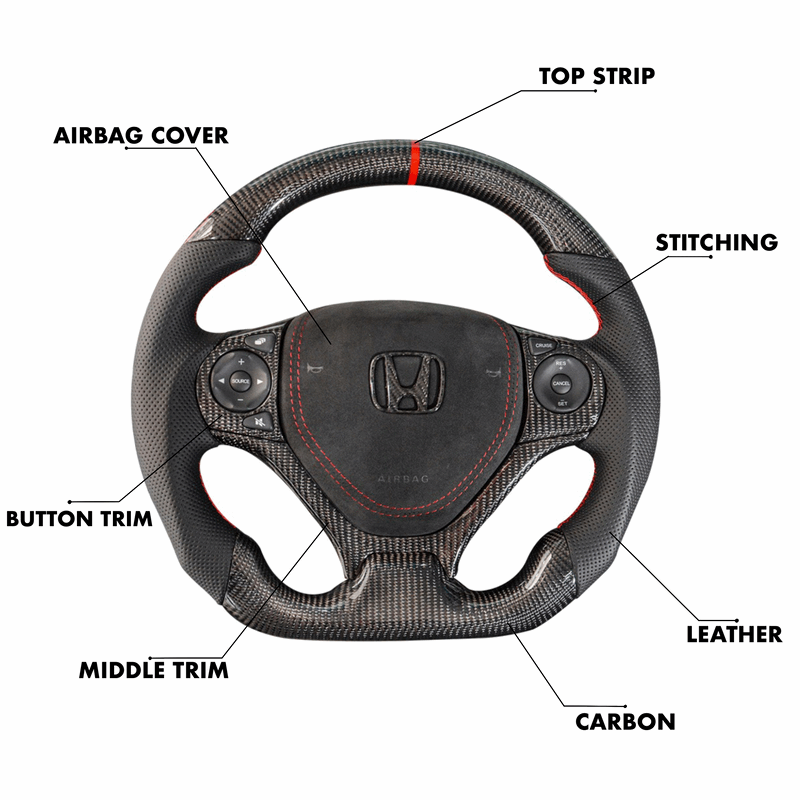 Honda Civic (9th Generation) Style - Full Custom Steering Wheel - HyperSteering