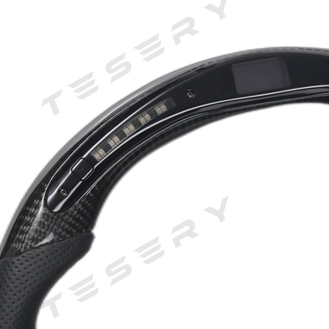 LED Carbon Fiber Steering Wheel with Lights for Tesla Model 3 / Y - HyperSteering