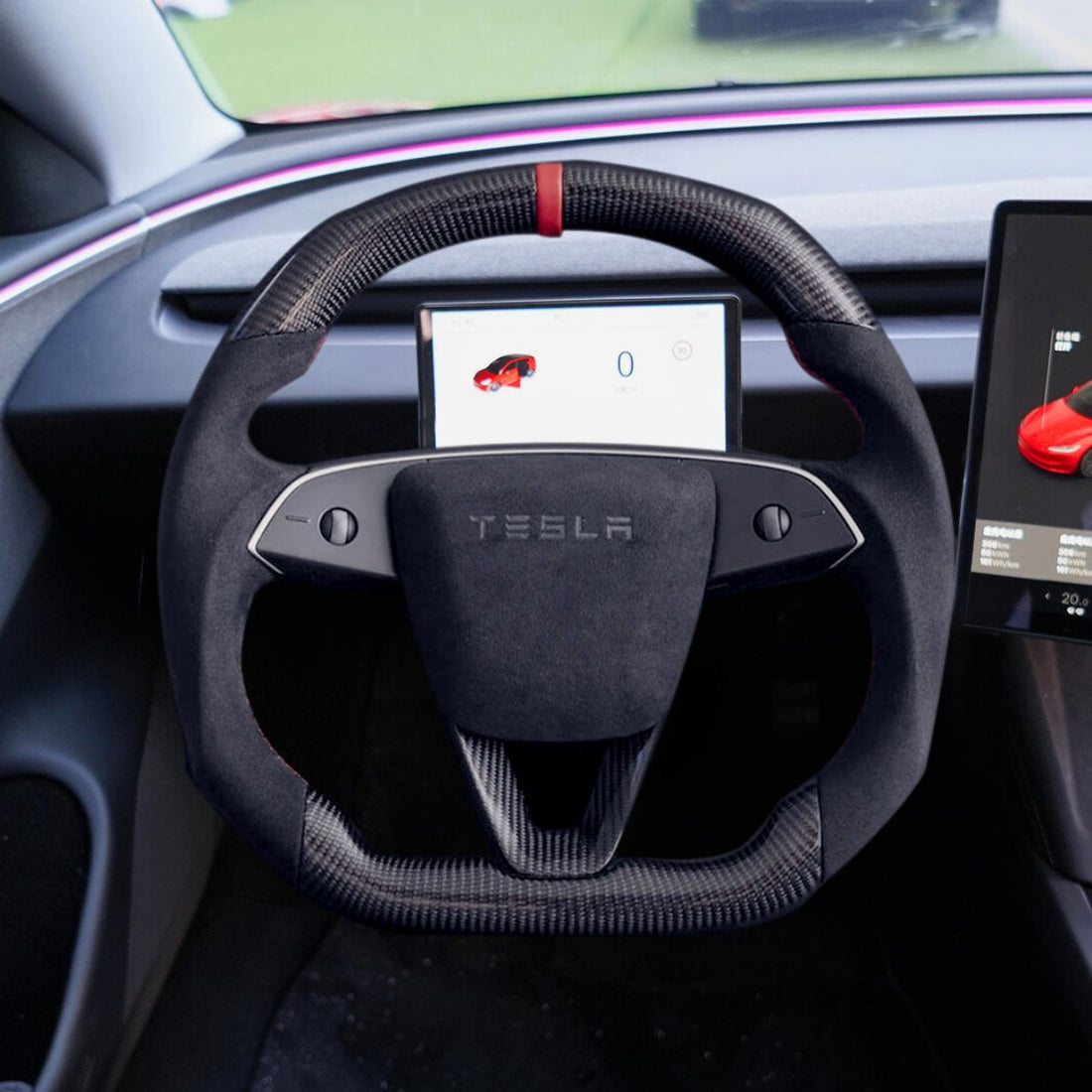 Model 3 Highland & Model Y Juniper Sport Carbon Fiber Steering Wheel - HyperSteering