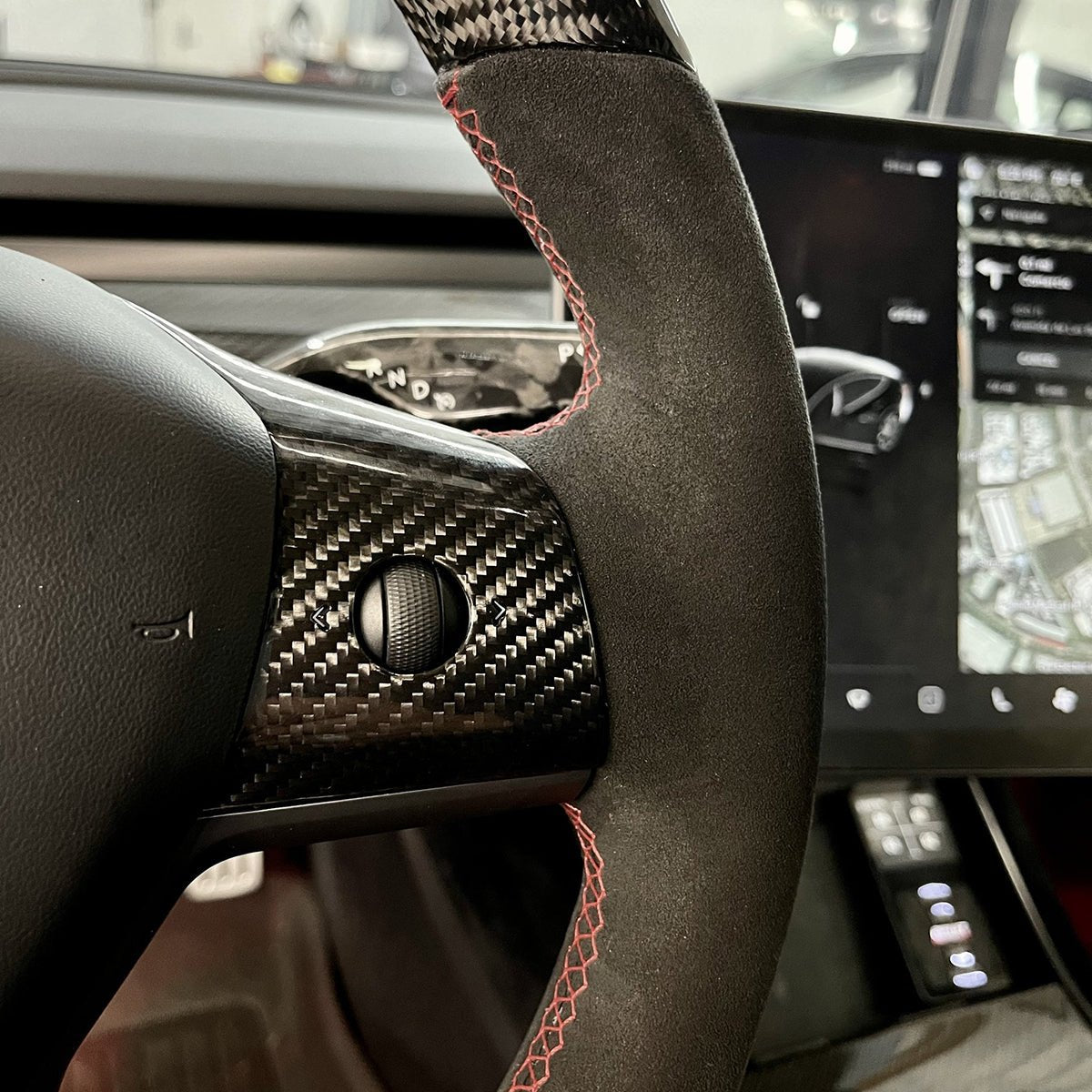 Model 3 / Y Alcantara Carbon Fiber Steering Wheel - HyperSteering