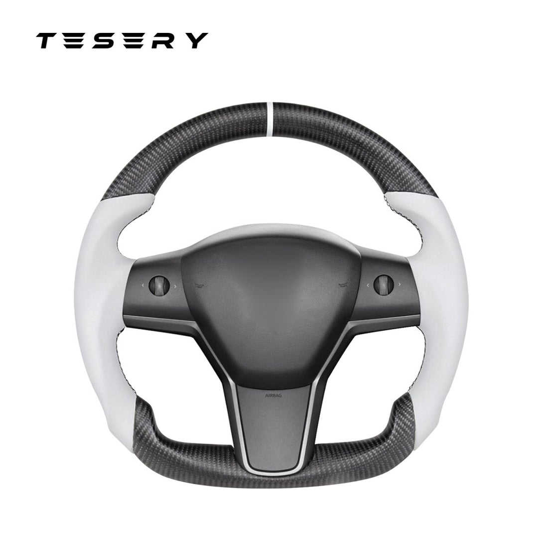 Model 3 / Y Sport Round Carbon Fiber Steering wheel - HyperSteering