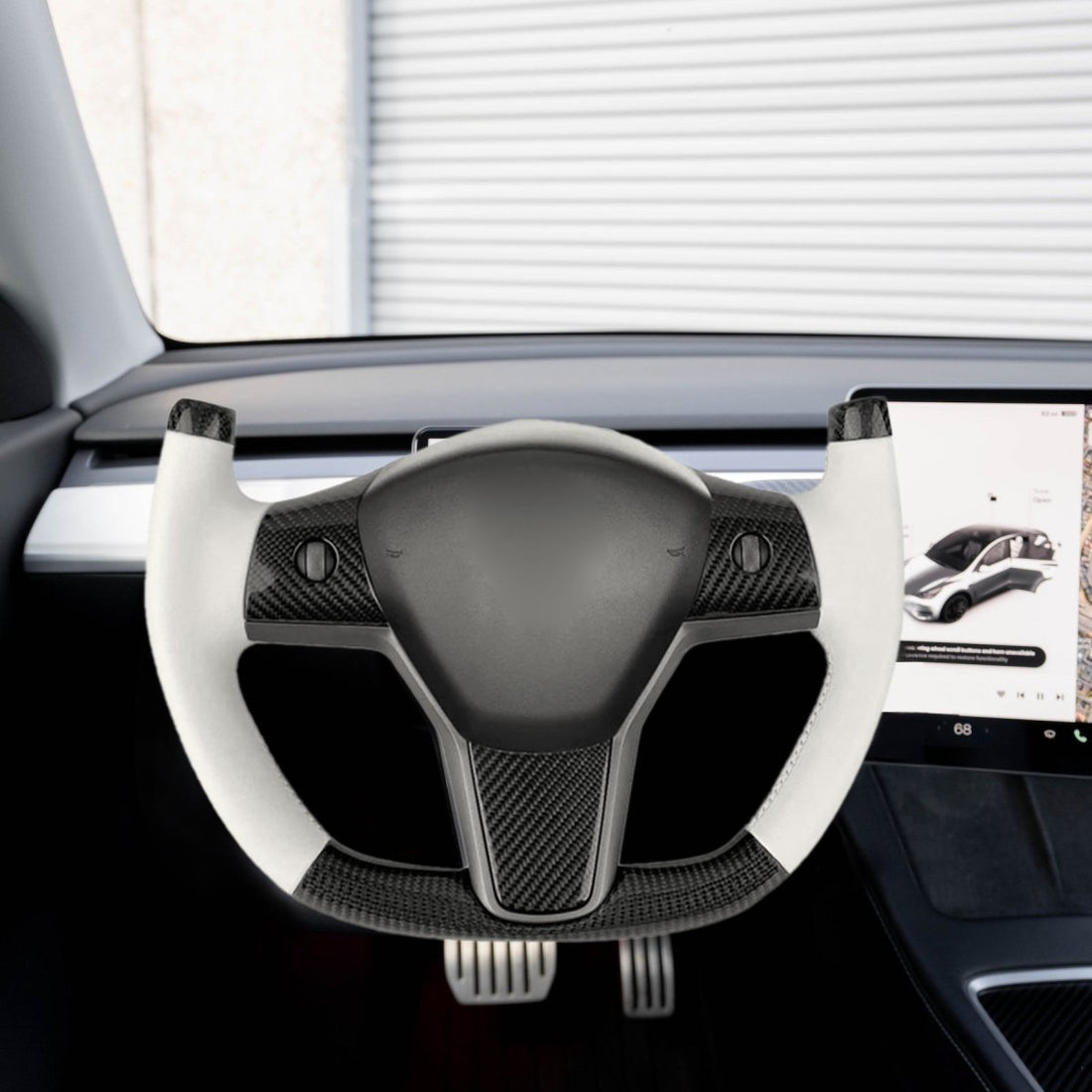 Modify Carbon Fiber Yoke - Style Steering Wheel for Tesla Model 3 / Y - HyperSteering