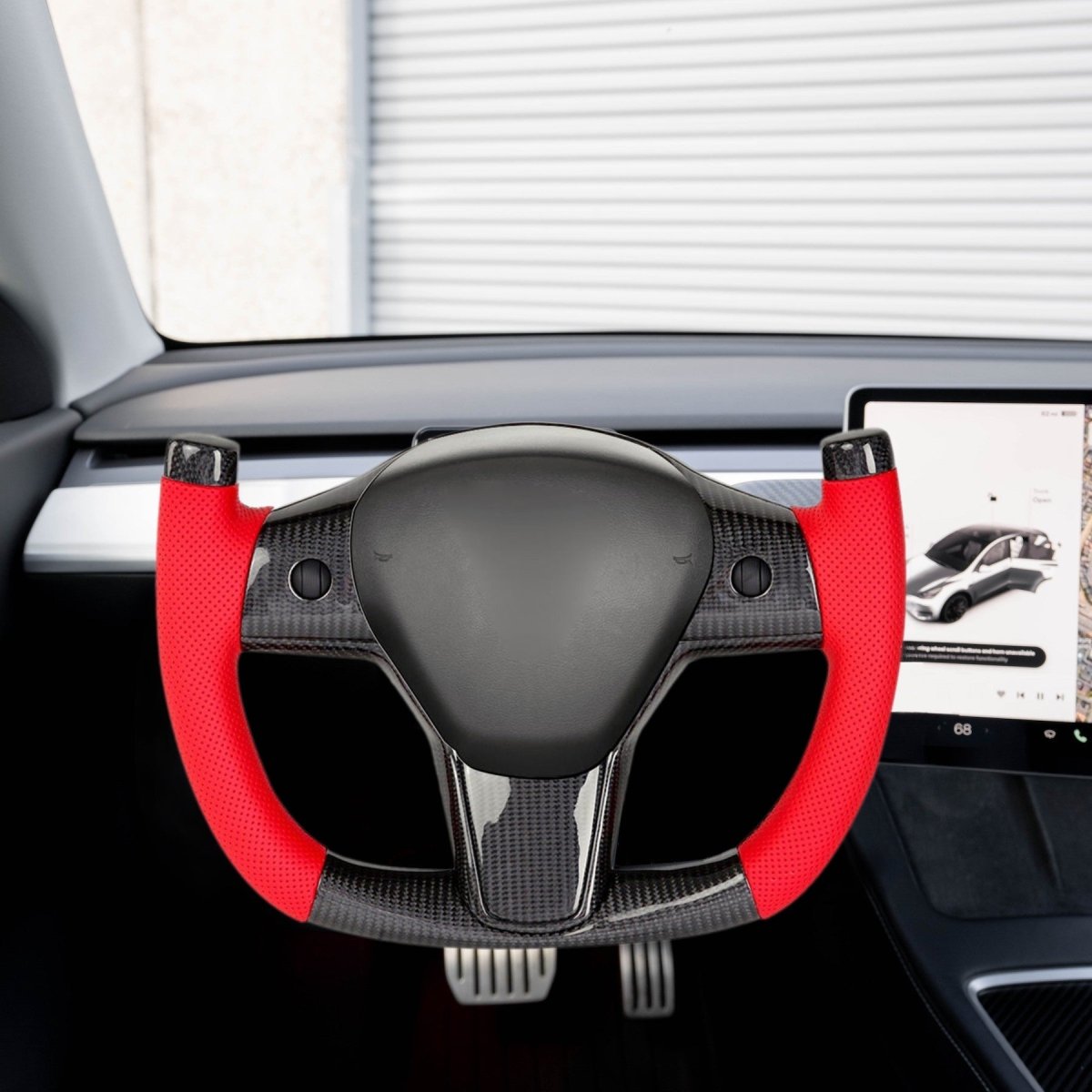 Modify Carbon Fiber Yoke - Style Steering Wheel for Tesla Model 3 / Y - HyperSteering