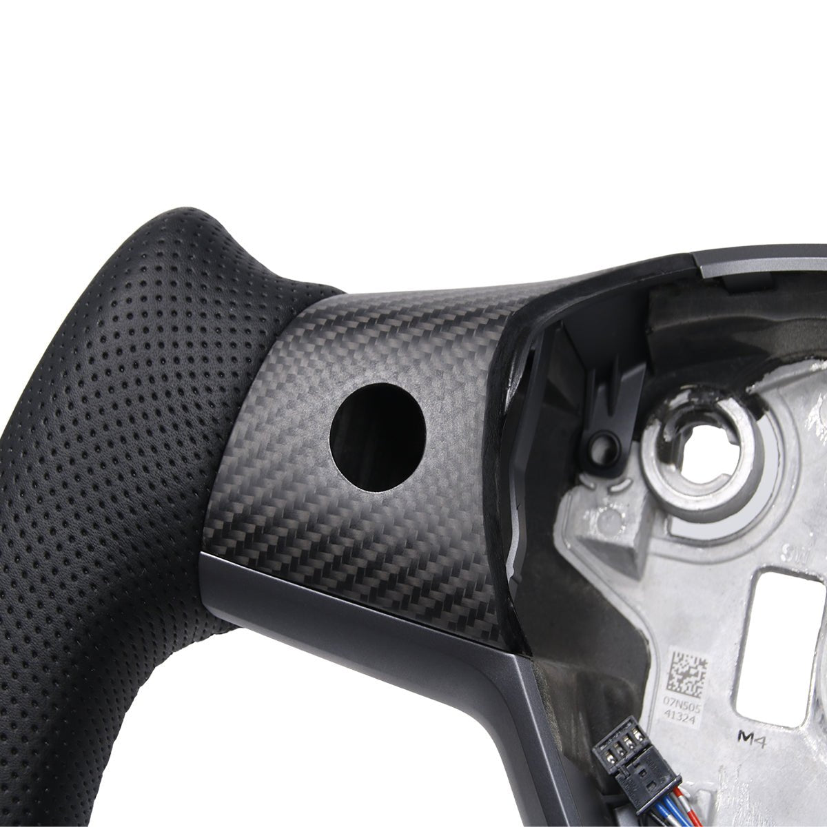Perforated Leather Yoke Steering Wheel for Tesla Model 3 / Y - HyperSteering