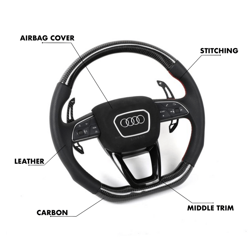 Q Style Custom Audi Steering Wheel for Q3 Q5 SQ5 Q7 Q8 (2013 - 2021) by HyperSteering - HyperSteering
