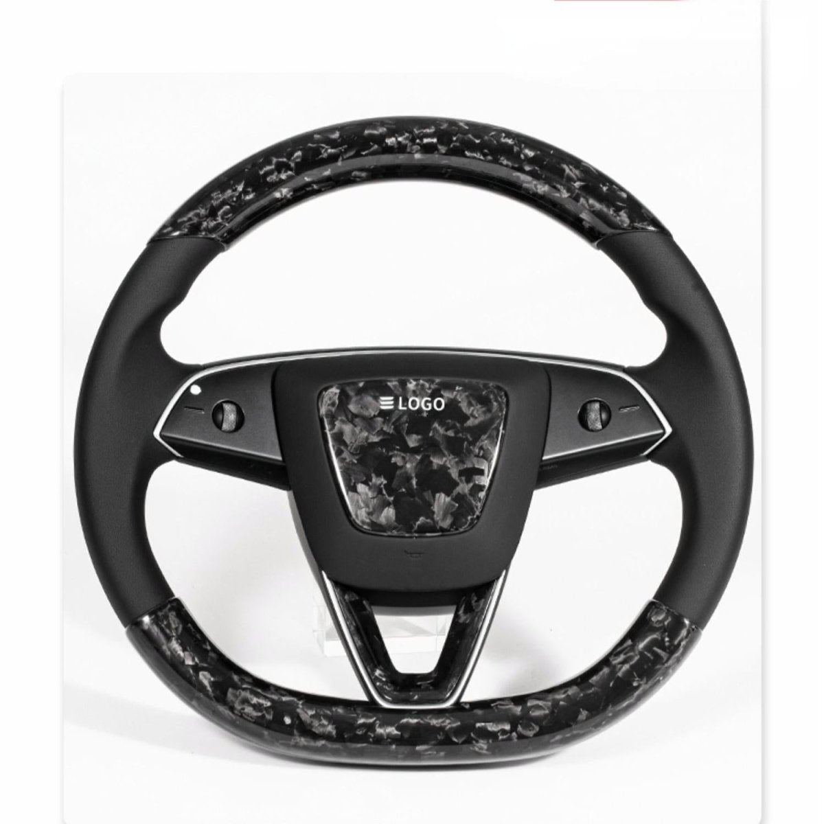Real Dry Carbon Fiber Steering Wheel Trim Covers for Tesla Model 3 Highland & New Model Y - HyperSteering