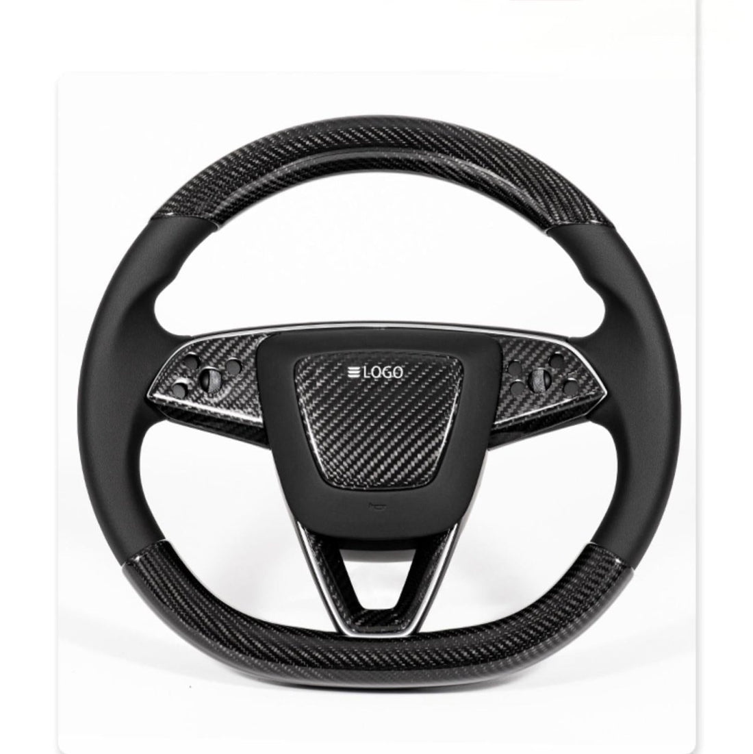 Real Dry Carbon Fiber Steering Wheel Trim Covers for Tesla Model 3 Highland & New Model Y - HyperSteering