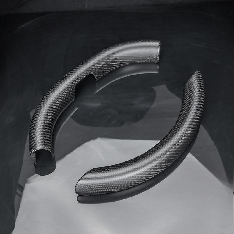 Real Dry Carbon Fiber Steering Wheel Trim Covers for Tesla Model 3 Highland & New Model Y - HyperSteering