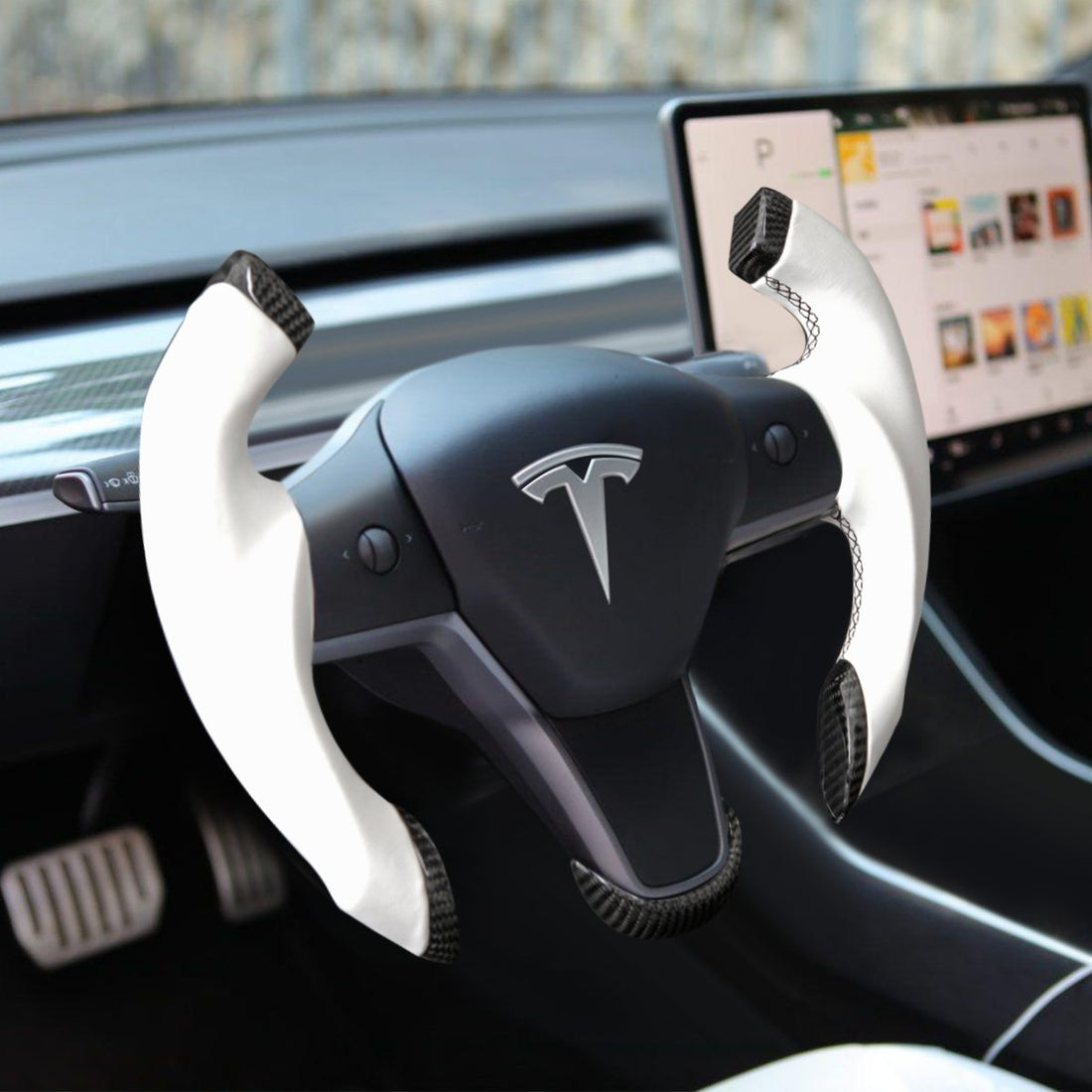 Roadster Steering Wheel for Tesla Model 3 / Y【Airplane wheel】 - HyperSteering