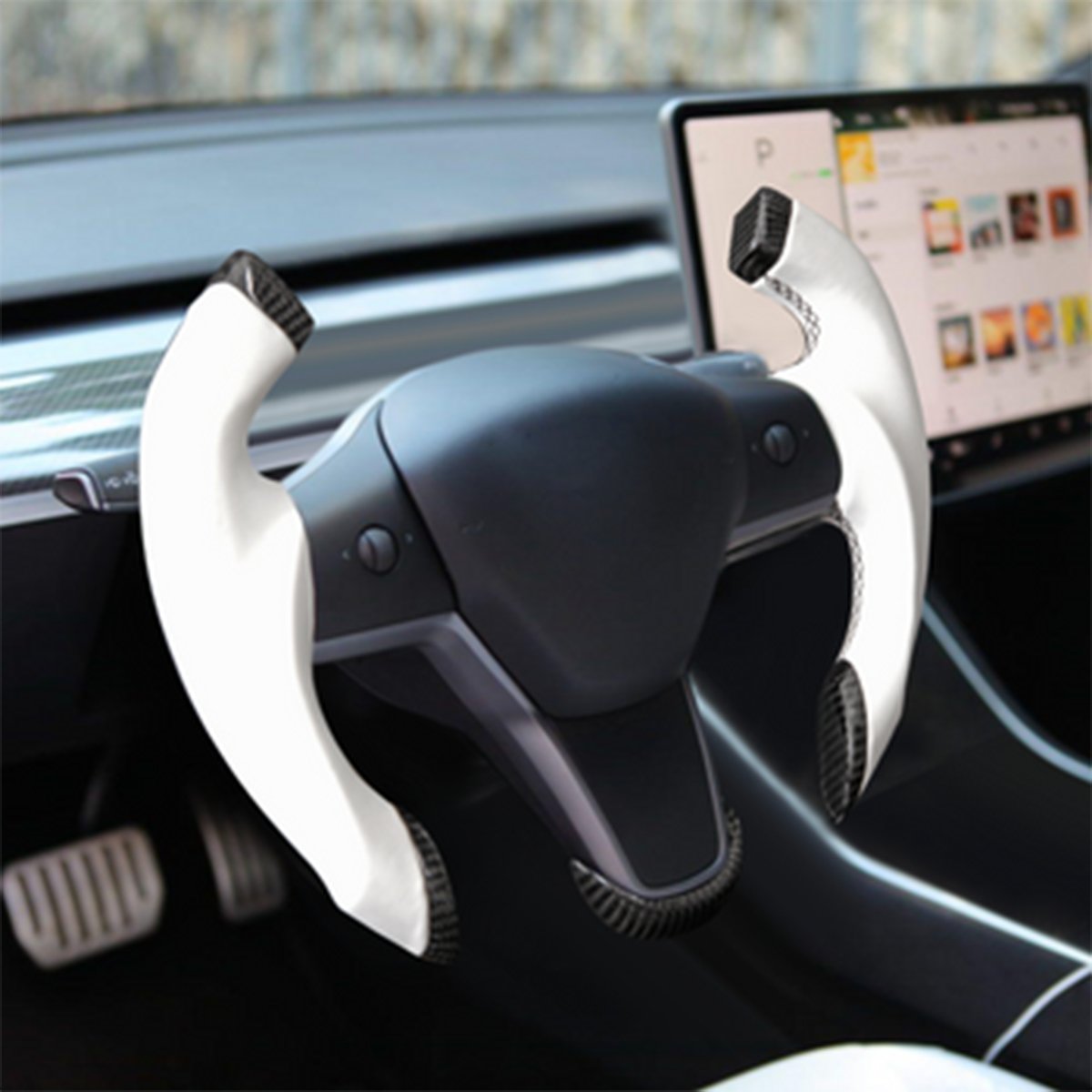Roadster Steering Wheel for Tesla Model 3 / Y【Airplane wheel】 - HyperSteering
