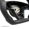 Round Steering Wheel Replacement for Tesla Model S / X 2021 - 2025 - HyperSteering