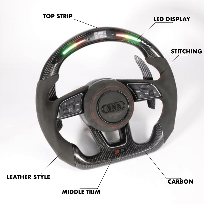 RS Style Custom Audi Steering Wheel for A/S/RS/Q/TT/R (2010 - 2021) by HyperSteering - HyperSteering