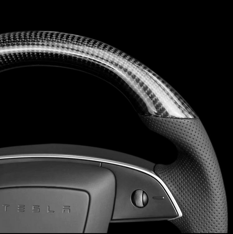 Sport Carbon Fiber Steering Wheel Replacement for Model 3 Highland & Model Y Juniper - HyperSteering