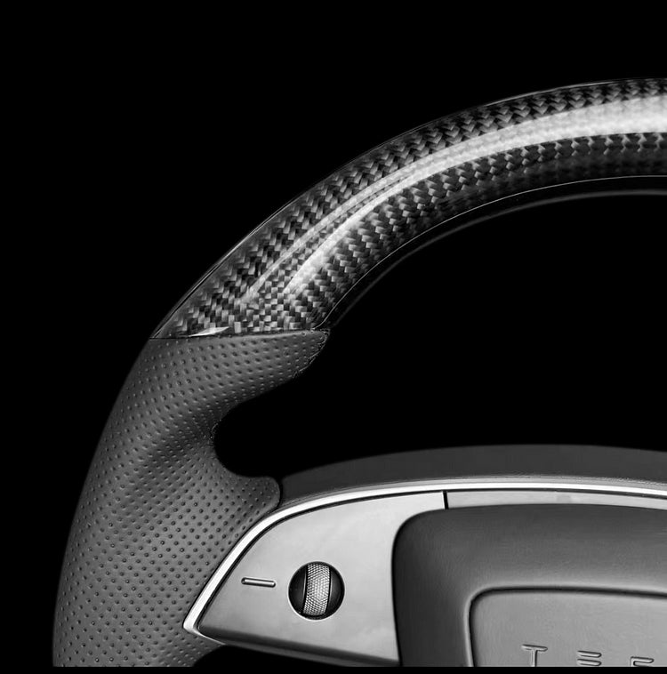 Sport Carbon Fiber Steering Wheel Replacement for Model 3 Highland & Model Y Juniper - HyperSteering