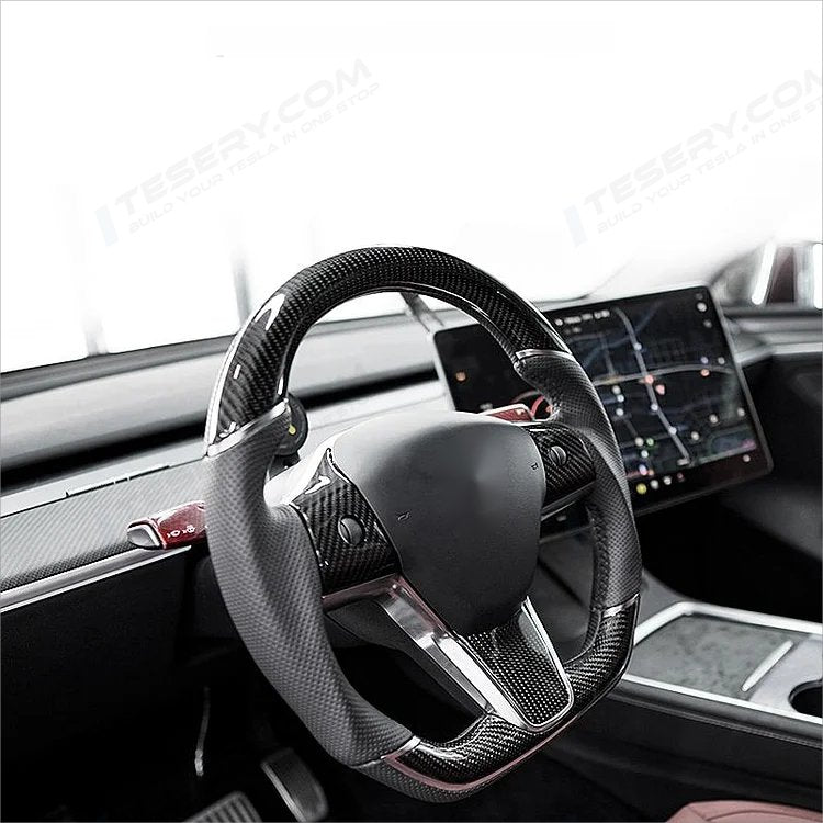 Sport Grip Carbon Fiber Steering Wheel for Tesla Model 3 / Y - HyperSteering